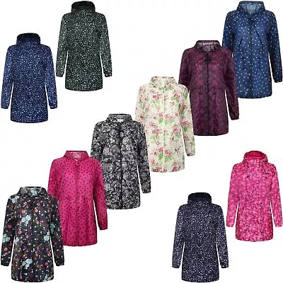 Buy Womens Ladies Rain Coat Light Shower Proof Fishtail Parka Cagoule Hooded Jacket • 14.99£