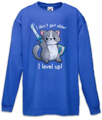 Buy I Don't Get Older I Level Up Cat Kids Long Sleeve T-Shirt Cats Cat Love Fun Game • 20.95£