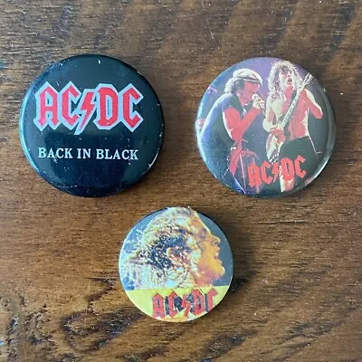 Buy AC/DC Lot Of 3 Vintage HEAVY METAL Buttons Jacket Pin Pinbacks • 6.62£
