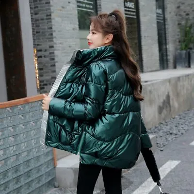 Buy S-3XL Thick Winter Stand Collar Puffer Jacket - Zippered Outdoor Wear For Women • 32.92£