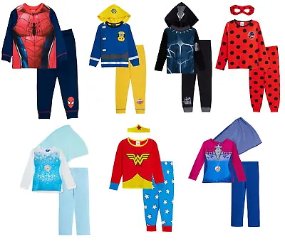Buy Kids Dress Up Pyjamas Boys Girls Super Hero Princess Character Pjs Set Size • 6.95£
