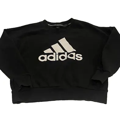 Buy Adidas Sweatshirt Womens Small Crew Neck Pullover Short Logo Athleisure • 15.16£