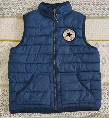 Buy Converse All Star  Down Feather Hooded Puffa Body Warmer Jacket Kids 10-12 Years • 15.99£