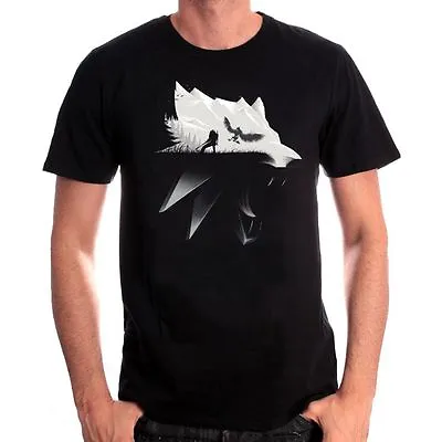 Buy Official The Witcher 3: Wild Hunt Wolf Silhouette Black T-shirt (brand New) • 18.99£