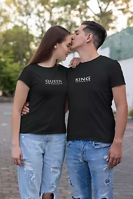 Buy King & Queen Couples T-shirt. Gift Ideas For 2 • 4.99£