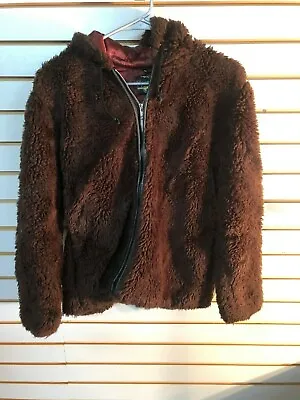 Buy Women's Dr. Martens Brown Poly/Acrylic Lined Faux Fur Coat W/Hood- Size: Medium • 18.96£