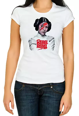 Buy Princess Leia Rebel David Bowie Women's 3/4 Short Sleeve T-Shirt K120 • 9.69£