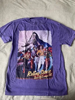 Buy Rolling Stones Purple T Shirt Tour Of Europe 76 Xs • 20£