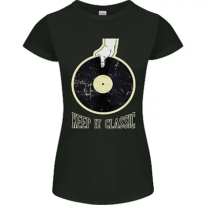 Buy Vinyl Records Keep It Classic DJ Decks Womens Petite Cut T-Shirt • 9.99£