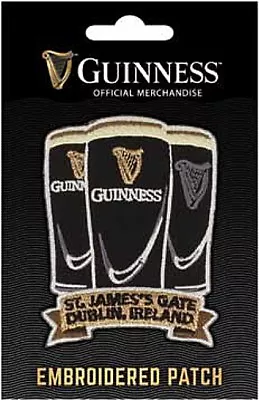 Buy Guinness Three Pints  Iron-on / Sew-on Cloth Patch 60mm X 70mm • 4.49£