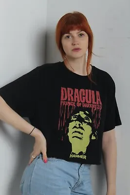 Buy Dracula Hammer Horror Womens Cut Off T-shirt - Black - Size XL (W1U4) • 7.99£