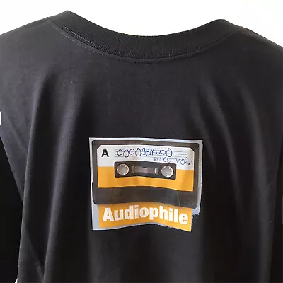 Buy Audiophile Unisex T-shirt Tee 80s 90s Music Gift Cassette Black Size XL • 29.50£