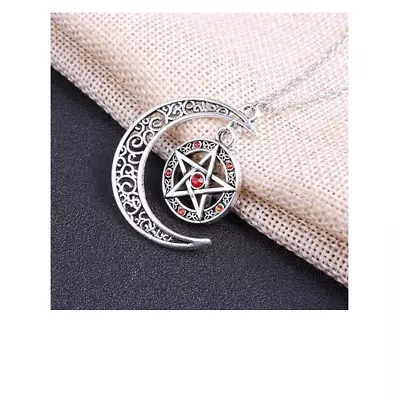 Buy Fashion Jewelry Supernatural Moon Pentagram Necklace Witch Pentagram Amulet • 12.64£