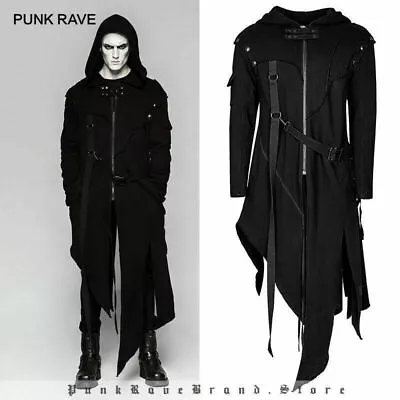 Buy PUNK RAVE Gothic Detachable Sleeves Jacket Loose Long Hoodie Coats Windbreaker • 122.39£