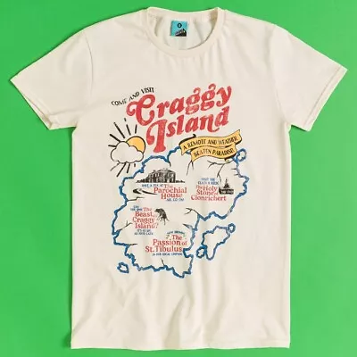 Buy Official Father Ted Inspired Craggy Island Map Natural T-Shirt • 19.99£