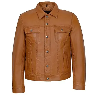 Buy Mens Denim Style Jacket Classic Trucker Vintage Cowboy Designer Shirt • 83.99£