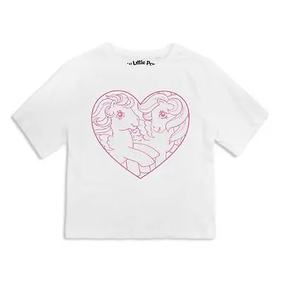 Buy My Little Pony Womens Boxy Crop T-shirt Line Art Heart S-XL Official • 13.99£