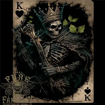 Buy King Of Hearts Skull Playing Cards Mens Cotton T-Shirt Tee Top • 10.75£