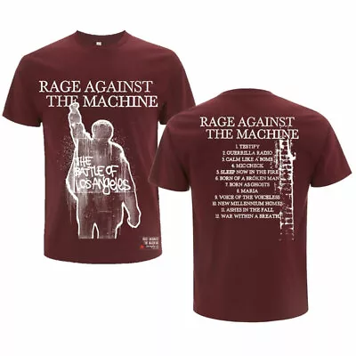 Buy RAGE AGAINST THE MACHINE  Unisex T- Shirt - BOLA Album Cover - Maroon Cotton  • 17.99£