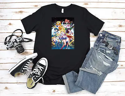 Buy Sailor Moon Japanese Characters Short Sleeve Black/White Men T Shirt T412 • 9.92£