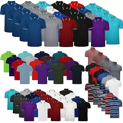 Buy 4 / 6 Pack Mens Polo Shirt Multipack Set Short Sleeve Pique Top Tipping T-Shirt • 19.99£