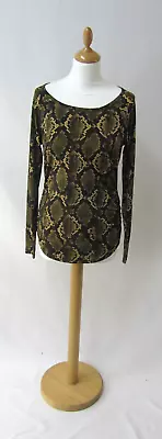Buy Snakeskin Print Long Sleeve T Shirt Top By Michael Kors Size S • 11.89£