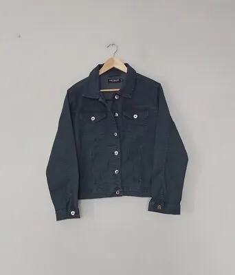 Buy Kurt Muller Ladies Cotton  Stretch Denim Jacket  Size 14 Dark Navy Blue NEW. • 17.50£
