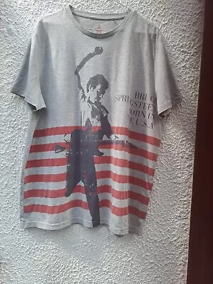 Buy BRUCE SPRINGSTEEN Short Sleeves Grey T-Shirt Born In The USA Vintage 80s SizeXL  • 8.99£