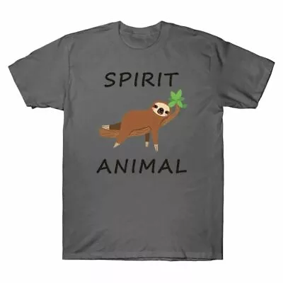 Buy Spirit Sleeve Graphic T-Shirt Short Tee Sloth Gift Is Animal Men's My • 12.99£