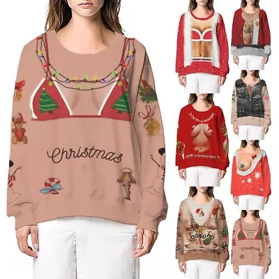 Buy Christmas Tree Holiday Sweatshirt Women's Warm Winter Pullover Sweater • 13.10£