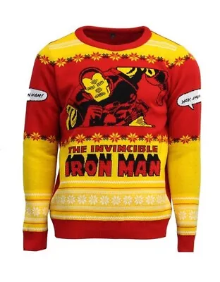 Buy Small (UK) Iron Man Ugly Christmas Xmas Jumper Sweater Numskull Marvel Avengers • 33.99£