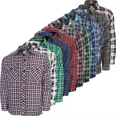 Buy Mens Quilted Lined Shirt Thick Lumberjack Flannel Check Work Warm Padded Jacket • 14.99£