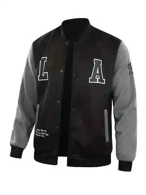 Buy Mens Classic Varsity College Baseball Letterman Print Casual Warm Jacket Coat • 15.99£