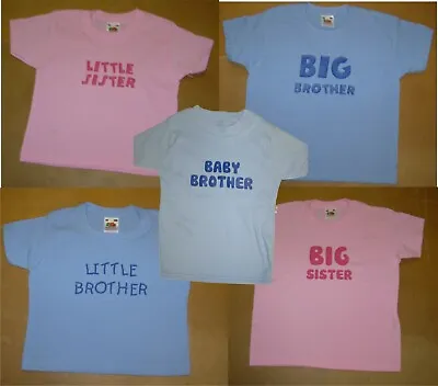 Buy Kids Slogan T-Shirt BIG/LITTLE/BABY BROTHER/SISTER CLEARANCE • 3.95£