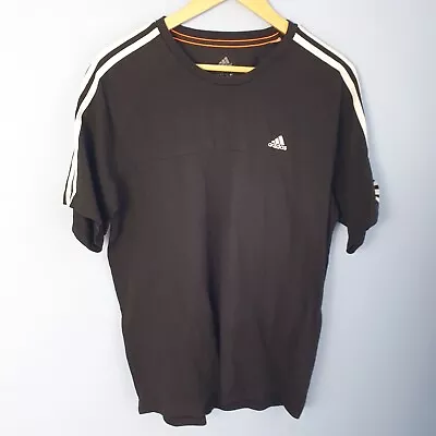 Buy Adidas T-Shirt Mens Large Black Climalite Performance Essentials Retro Look Tee • 11.99£