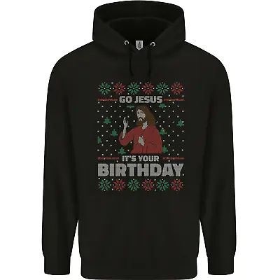 Buy Go Jesus Its Your Birthday Funny Christmas Mens 80% Cotton Hoodie • 19.99£