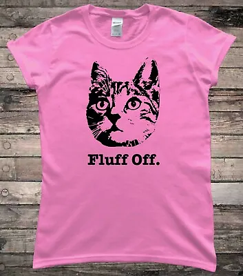 Buy Fluff Off Funny Tabby Cat Ladies T-Shirt • 7.99£