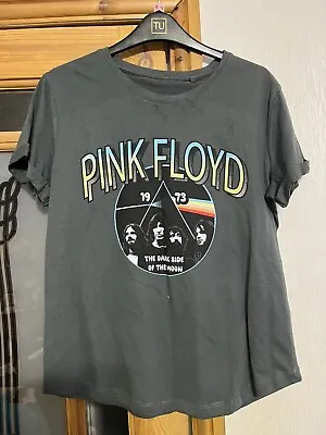 Buy Pink Floyd Grey Dark Side Of The Moon 1973 Top Tshirt - Size Small / UK 8 Ladies • 5£