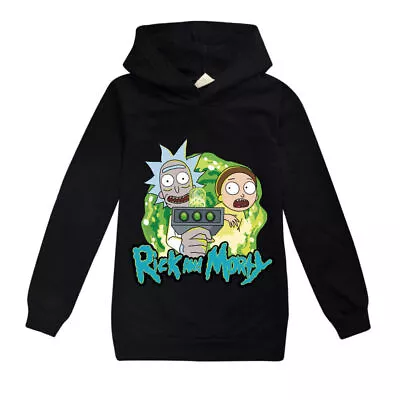Buy Kids Boy Girl Rick And Morty Hoodie Sweatshirt Long Sleeve Top Clothes Pullover. • 6.89£