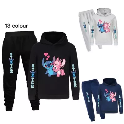 Buy Kids Lilo Stitch Hoodie Pants Tracksuit Clothes Joggers Set Activewear Best Gift • 18.99£