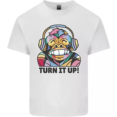 Buy Turn It Up Monkey DJ Headphones Music Mens Cotton T-Shirt Tee Top • 9.99£