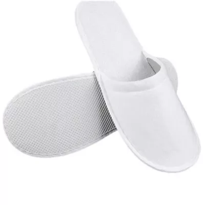 Buy Hotel Slippers Spa Guest Disposable Closed Toe Terry Style Travel Holiday Hospit • 2.99£
