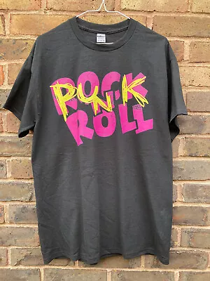 Buy Punk Rock N Roll Graffiti SMALL Black Tee T Shirt Gift Music Lover Skater DJ • 9.99£