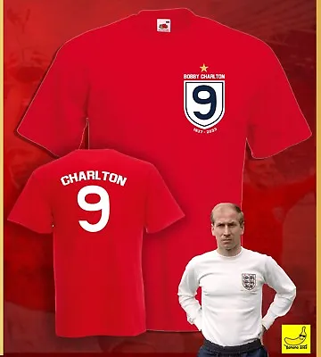 Buy Bobby Charlton Tribute T-Shirt 1939 - 2023 England Manchester United Legend 1966 • 9.99£
