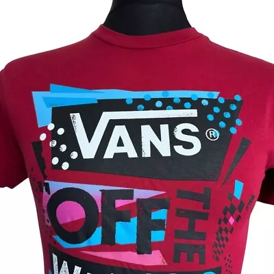 Buy VANS T-Shirt Mens SMALL Off The Wall 66 In Red • 8.95£