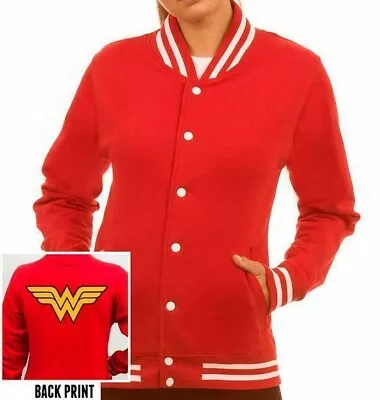Buy Wonder Woman Jacket DC Comics Baseball College Style Varsity Jacket WW Logo • 37.99£