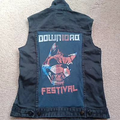 Buy Download Festival Denim Battle Jacket Vest Heavy Metal Size M • 35.99£