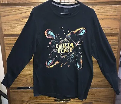Buy Greta Van Fleet 2021 Concert Tour L/S Black Double Sided Men's LARGE Tee Shirt • 11.83£