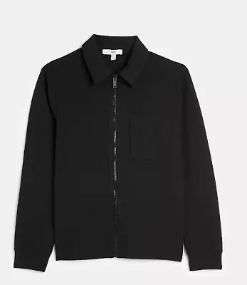 Buy Black Regular Fit Twill Textured Jacket Size XL (THU26) • 25£