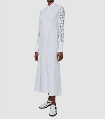 Buy $2550 Erdem Women's White Eyelet Lace Katarina Shirt Dress Size US8 • 787.92£